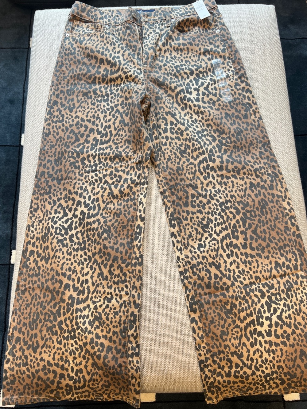 GAP Leopard Print Brown Wide-Leg Jeans - Picture 3 of 3